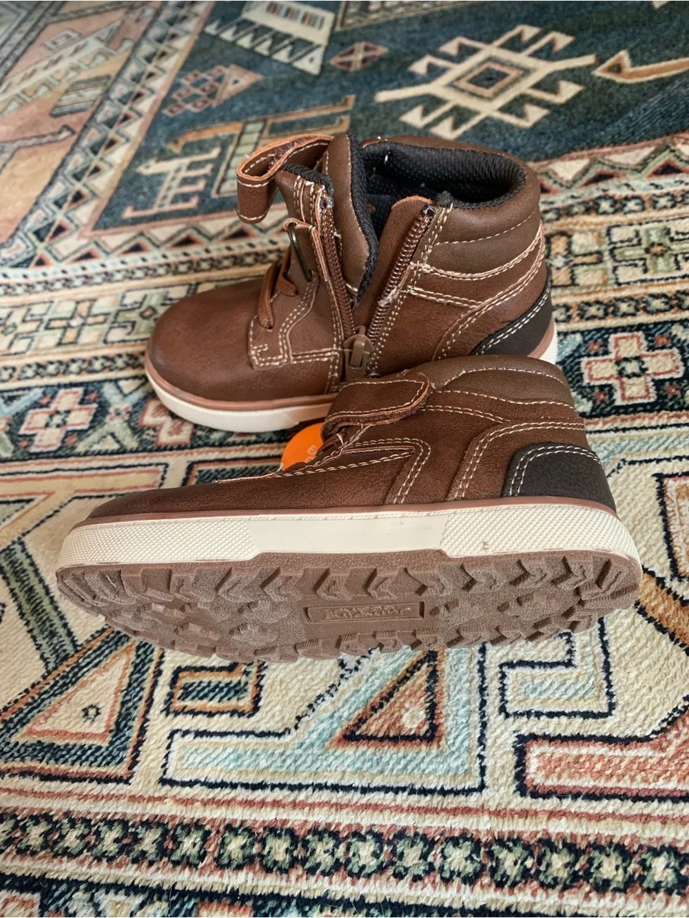jumping beans Brown Kids High-Top Hook-and-Loop Boots